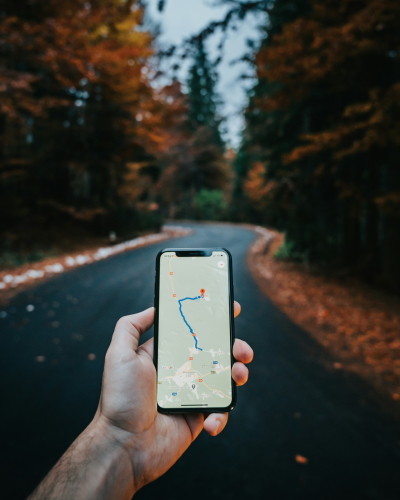 Google Maps on a backroad